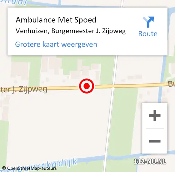 Locatie op kaart van de 112 melding: Ambulance Met Spoed Naar Venhuizen, Burgemeester J. Zijpweg op 12 augustus 2015 15:47