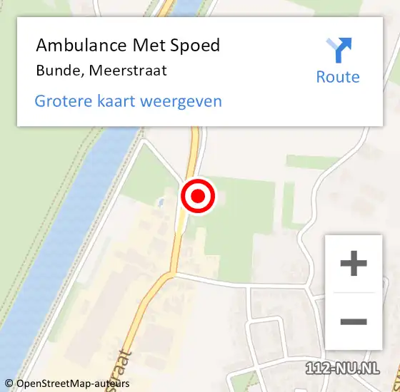Locatie op kaart van de 112 melding: Ambulance Met Spoed Naar Bunde, Meerstraat op 12 augustus 2015 16:55