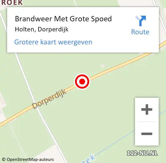 Locatie op kaart van de 112 melding: Brandweer Met Grote Spoed Naar Holten, Dorperdijk op 17 november 2013 05:04