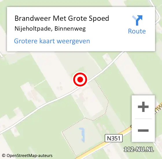 Locatie op kaart van de 112 melding: Brandweer Met Grote Spoed Naar Nijeholtpade, Binnenweg op 12 augustus 2015 19:48