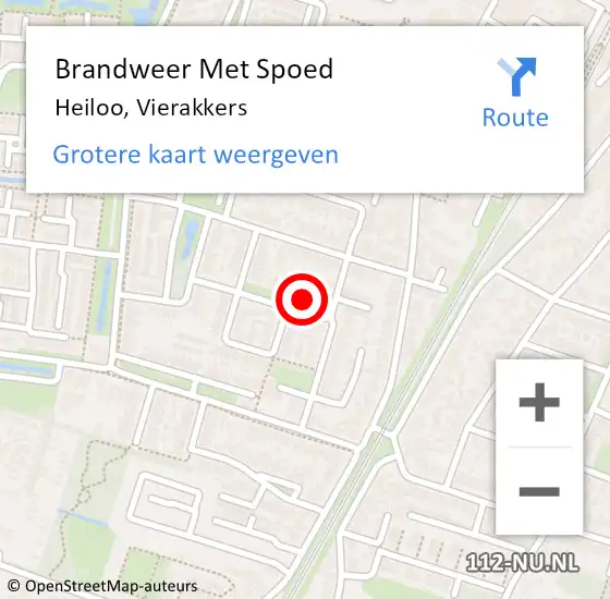 Locatie op kaart van de 112 melding: Brandweer Met Spoed Naar Heiloo, Vierakkers op 12 augustus 2015 20:17