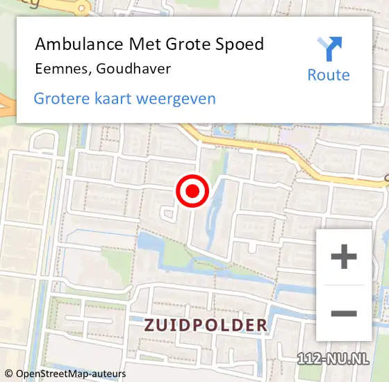 Locatie op kaart van de 112 melding: Ambulance Met Grote Spoed Naar Eemnes, Goudhaver op 17 november 2013 06:28