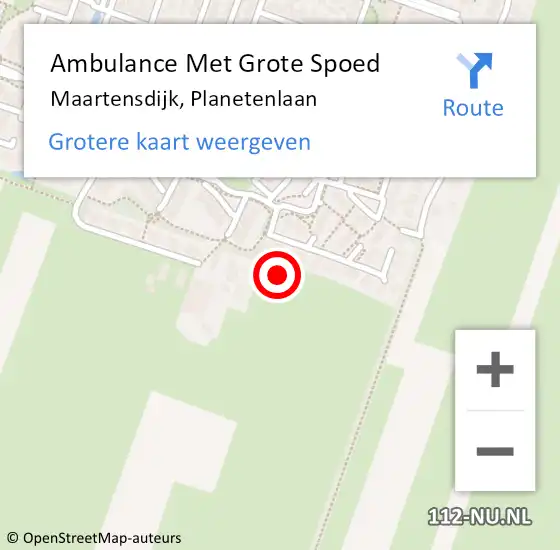 Locatie op kaart van de 112 melding: Ambulance Met Grote Spoed Naar Maartensdijk, Planetenlaan op 13 augustus 2015 01:58