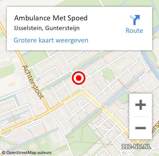 Locatie op kaart van de 112 melding: Ambulance Met Spoed Naar IJsselstein, Guntersteijn op 13 augustus 2015 02:12