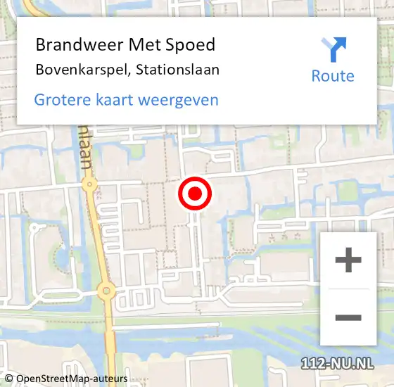 Locatie op kaart van de 112 melding: Brandweer Met Spoed Naar Bovenkarspel, Stationslaan op 13 augustus 2015 06:56