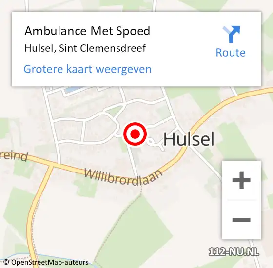 Locatie op kaart van de 112 melding: Ambulance Met Spoed Naar Hulsel, Sint Clemensdreef op 13 augustus 2015 08:12