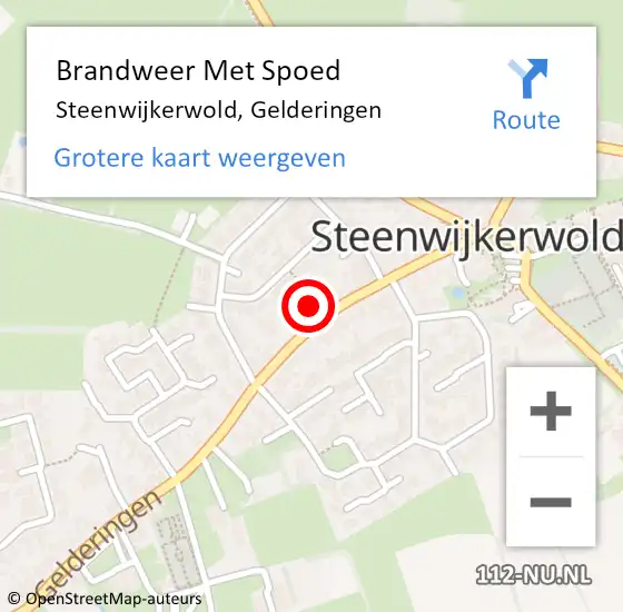 Locatie op kaart van de 112 melding: Brandweer Met Spoed Naar Steenwijkerwold, Gelderingen op 13 augustus 2015 12:00