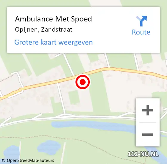 Locatie op kaart van de 112 melding: Ambulance Met Spoed Naar Opijnen, Zandstraat op 13 augustus 2015 12:02