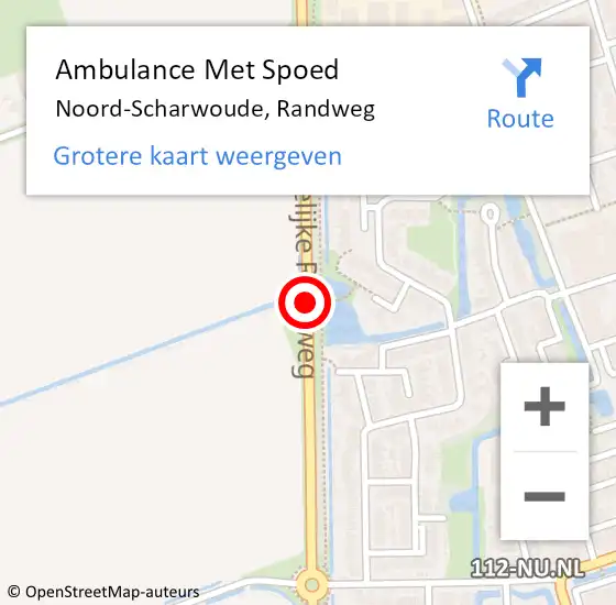 Locatie op kaart van de 112 melding: Ambulance Met Spoed Naar Noord-Scharwoude, Randweg op 13 augustus 2015 12:07