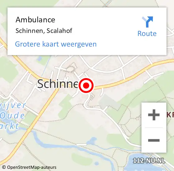 Locatie op kaart van de 112 melding: Ambulance Schinnen, Scalahof op 13 augustus 2015 12:45