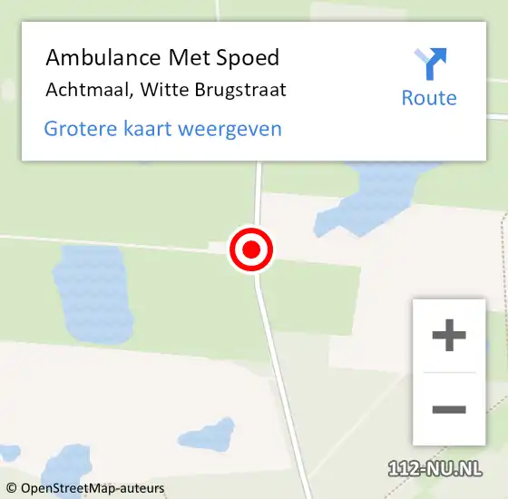 Locatie op kaart van de 112 melding: Ambulance Met Spoed Naar Achtmaal, Witte Brugstraat op 13 augustus 2015 22:00