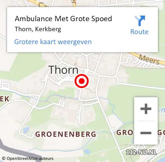 Locatie op kaart van de 112 melding: Ambulance Met Grote Spoed Naar Thorn, Kerkberg op 17 november 2013 10:14