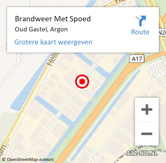 Locatie op kaart van de 112 melding: Brandweer Met Spoed Naar Oud Gastel, Argon op 13 augustus 2015 23:45