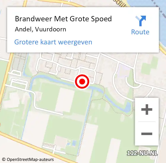 Locatie op kaart van de 112 melding: Brandweer Met Grote Spoed Naar Andel, Vuurdoorn op 14 augustus 2015 01:52