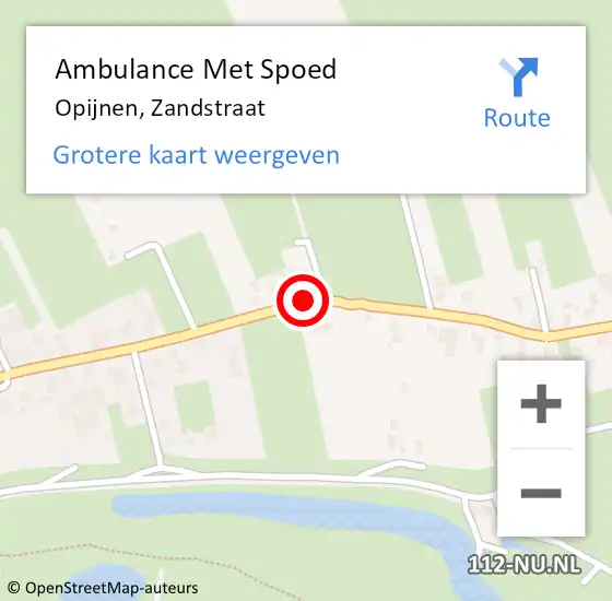 Locatie op kaart van de 112 melding: Ambulance Met Spoed Naar Opijnen, Zandstraat op 14 augustus 2015 07:27