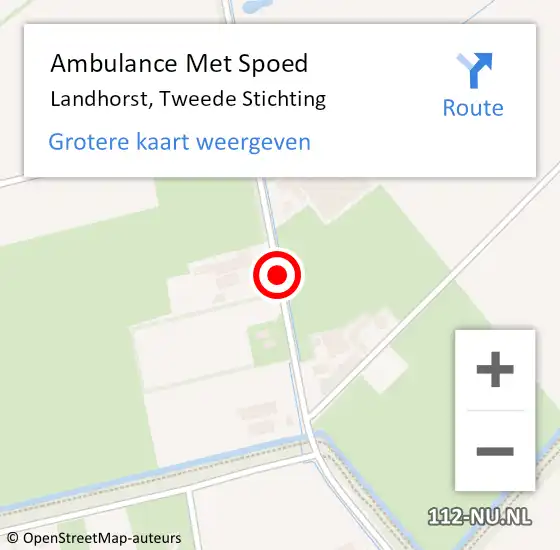 Locatie op kaart van de 112 melding: Ambulance Met Spoed Naar Landhorst, Tweede Stichting op 14 augustus 2015 08:30