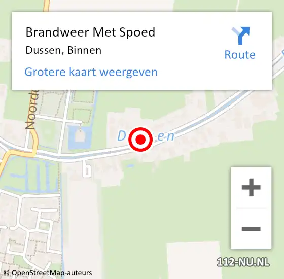 Locatie op kaart van de 112 melding: Brandweer Met Spoed Naar Dussen, Binnen op 14 augustus 2015 11:12