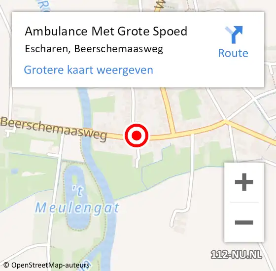 Locatie op kaart van de 112 melding: Ambulance Met Grote Spoed Naar Escharen, Beerschemaasweg op 14 augustus 2015 11:24