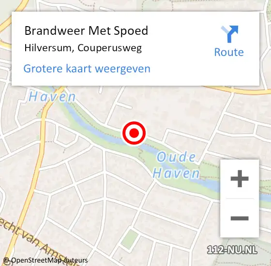 Locatie op kaart van de 112 melding: Brandweer Met Spoed Naar Hilversum, Couperusweg op 14 augustus 2015 12:48
