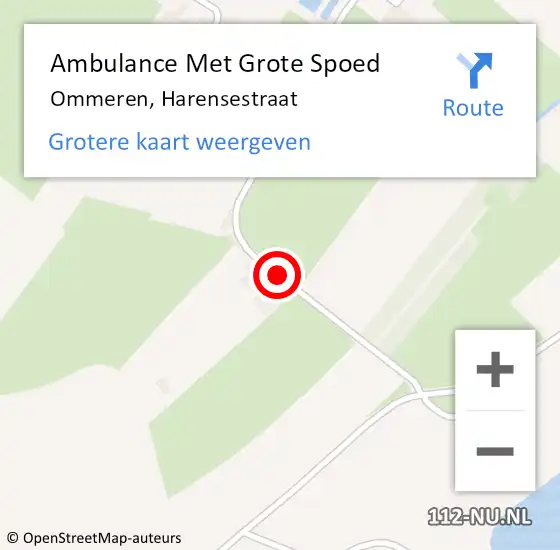 Locatie op kaart van de 112 melding: Ambulance Met Grote Spoed Naar Ommeren, Harensestraat op 14 augustus 2015 14:47