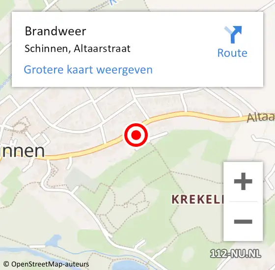 Locatie op kaart van de 112 melding: Brandweer Schinnen, Altaarstraat op 17 november 2013 11:56