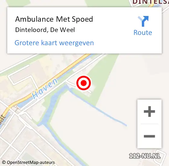 Locatie op kaart van de 112 melding: Ambulance Met Spoed Naar Dinteloord, De Weel op 17 november 2013 12:04