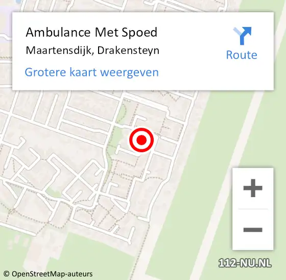 Locatie op kaart van de 112 melding: Ambulance Met Spoed Naar Maartensdijk, Drakensteyn op 15 augustus 2015 02:33