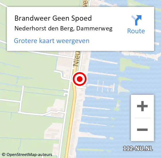 Locatie op kaart van de 112 melding: Brandweer Geen Spoed Naar Nederhorst den Berg, Dammerweg op 17 november 2013 12:59