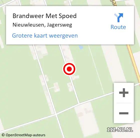 Locatie op kaart van de 112 melding: Brandweer Met Spoed Naar Nieuwleusen, Jagersweg op 15 augustus 2015 08:55