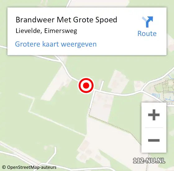 Locatie op kaart van de 112 melding: Brandweer Met Grote Spoed Naar Lievelde, Eimersweg op 15 augustus 2015 10:16