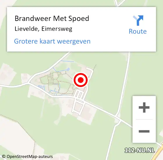 Locatie op kaart van de 112 melding: Brandweer Met Spoed Naar Lievelde, Eimersweg op 15 augustus 2015 10:30