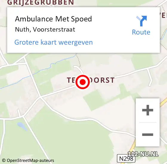 Locatie op kaart van de 112 melding: Ambulance Met Spoed Naar Nuth, Voorsterstraat op 15 augustus 2015 10:36