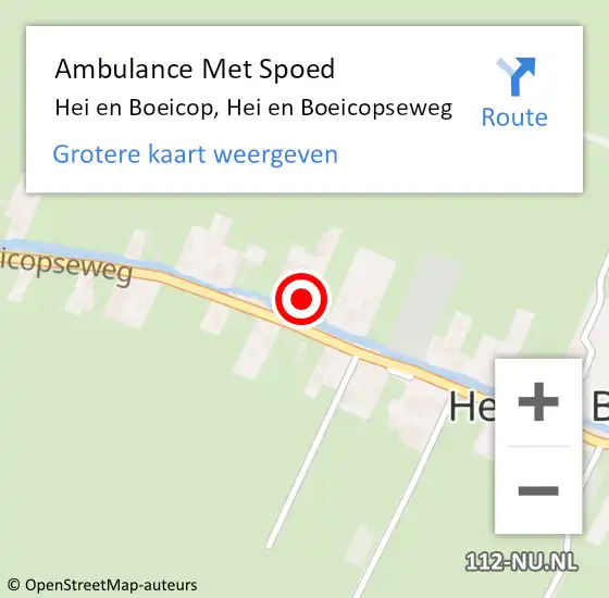 Locatie op kaart van de 112 melding: Ambulance Met Spoed Naar Hei en Boeicop, Hei en Boeicopseweg op 15 augustus 2015 10:39