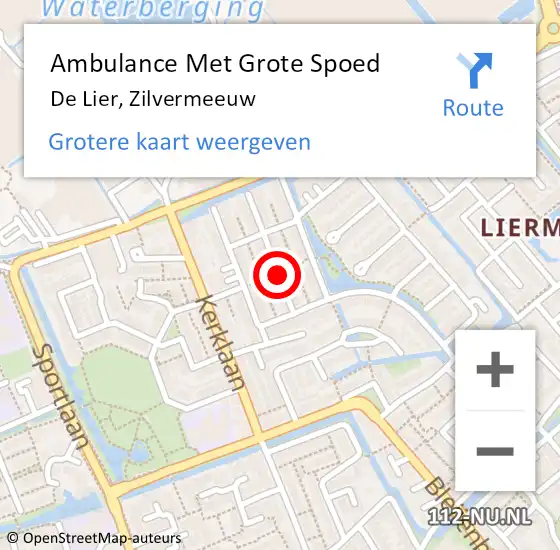 Locatie op kaart van de 112 melding: Ambulance Met Grote Spoed Naar De Lier, Zilvermeeuw op 15 augustus 2015 10:50