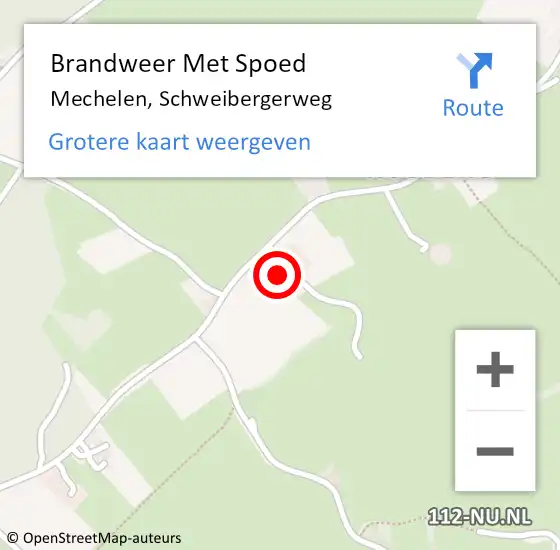 Locatie op kaart van de 112 melding: Brandweer Met Spoed Naar Mechelen, Schweibergerweg op 15 augustus 2015 10:52