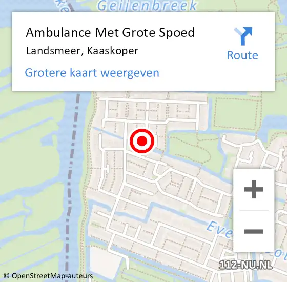 Locatie op kaart van de 112 melding: Ambulance Met Grote Spoed Naar Landsmeer, Kaaskoper op 15 augustus 2015 14:08