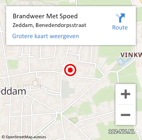 Locatie op kaart van de 112 melding: Brandweer Met Spoed Naar Zeddam, Benedendorpsstraat op 15 augustus 2015 16:45