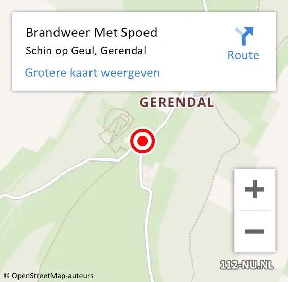 Locatie op kaart van de 112 melding: Brandweer Met Spoed Naar Schin op Geul, Gerendal op 15 augustus 2015 17:40