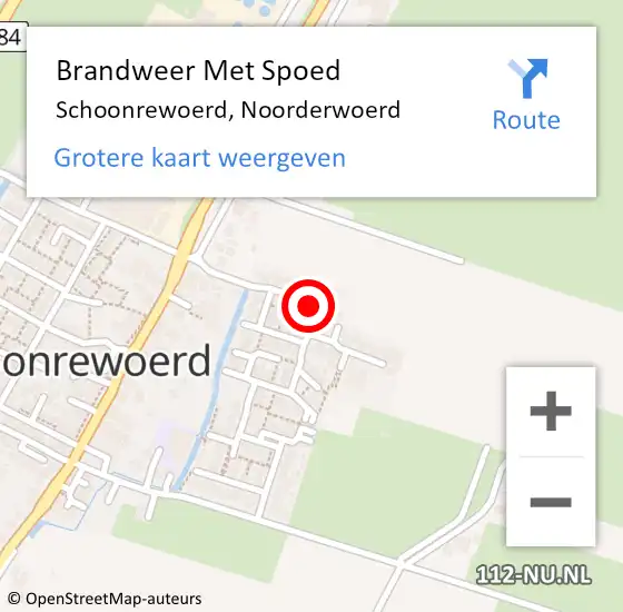 Locatie op kaart van de 112 melding: Brandweer Met Spoed Naar Schoonrewoerd, Noorderwoerd op 15 augustus 2015 19:58