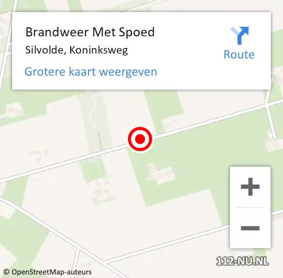 Locatie op kaart van de 112 melding: Brandweer Met Spoed Naar Silvolde, Koninksweg op 15 augustus 2015 20:07