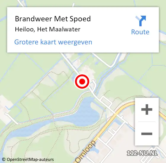 Locatie op kaart van de 112 melding: Brandweer Met Spoed Naar Heiloo, Het Maalwater op 15 augustus 2015 21:00