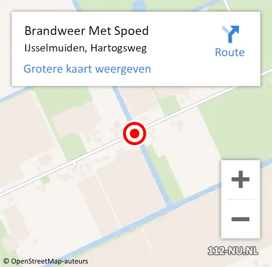 Locatie op kaart van de 112 melding: Brandweer Met Spoed Naar IJsselmuiden, Hartogsweg op 16 augustus 2015 00:33