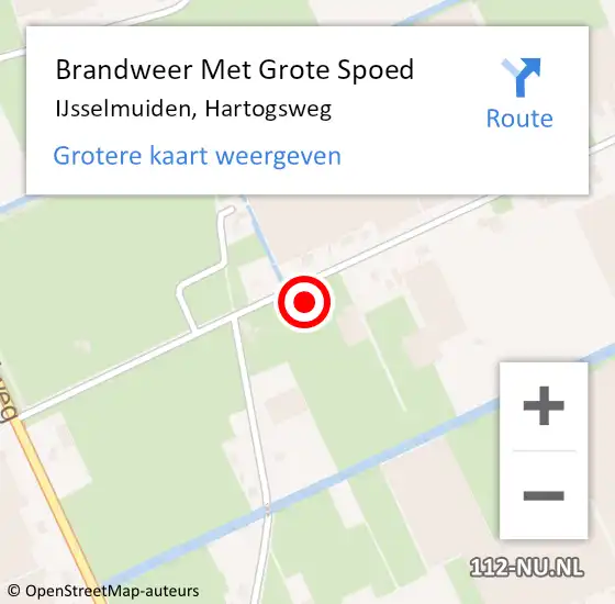 Locatie op kaart van de 112 melding: Brandweer Met Grote Spoed Naar IJsselmuiden, Hartogsweg op 16 augustus 2015 00:35