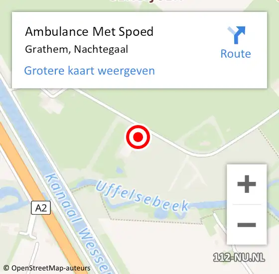 Locatie op kaart van de 112 melding: Ambulance Met Spoed Naar Grathem, Nachtegaal op 16 augustus 2015 03:49