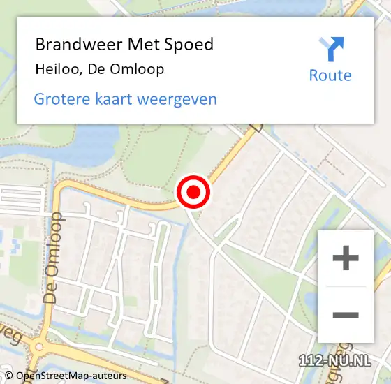 Locatie op kaart van de 112 melding: Brandweer Met Spoed Naar Heiloo, De Omloop op 16 augustus 2015 09:16