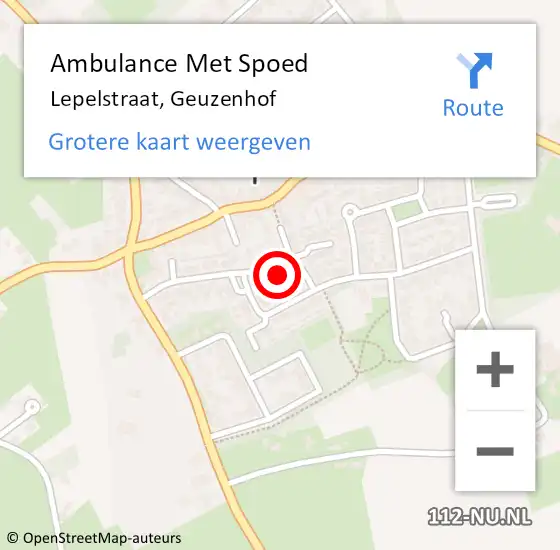 Locatie op kaart van de 112 melding: Ambulance Met Spoed Naar Lepelstraat, Geuzenhof op 16 augustus 2015 10:31