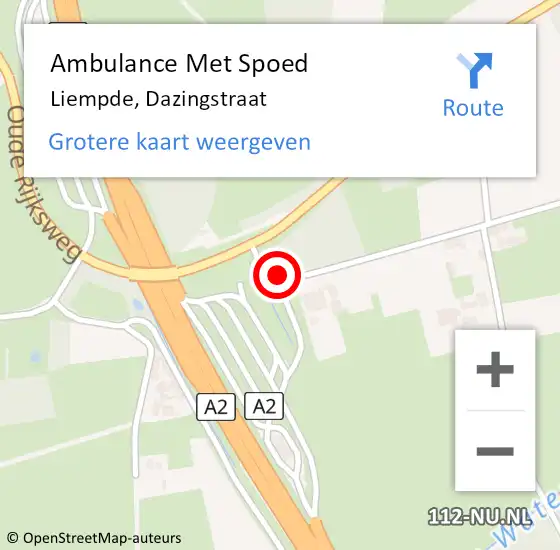 Locatie op kaart van de 112 melding: Ambulance Met Spoed Naar Liempde, Dazingstraat op 17 november 2013 15:12