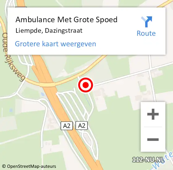 Locatie op kaart van de 112 melding: Ambulance Met Grote Spoed Naar Liempde, Dazingstraat op 17 november 2013 15:13