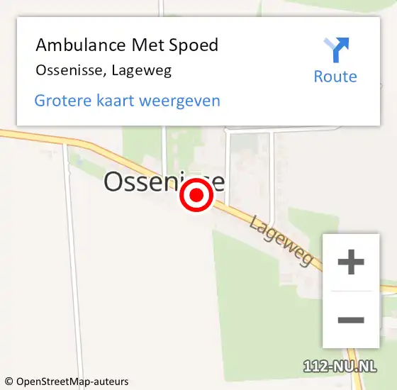 Locatie op kaart van de 112 melding: Ambulance Met Spoed Naar Ossenisse, Lageweg op 16 augustus 2015 14:31