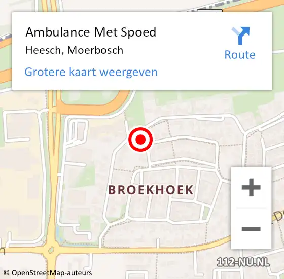 Locatie op kaart van de 112 melding: Ambulance Met Spoed Naar Heesch, Moerbosch op 16 augustus 2015 17:21